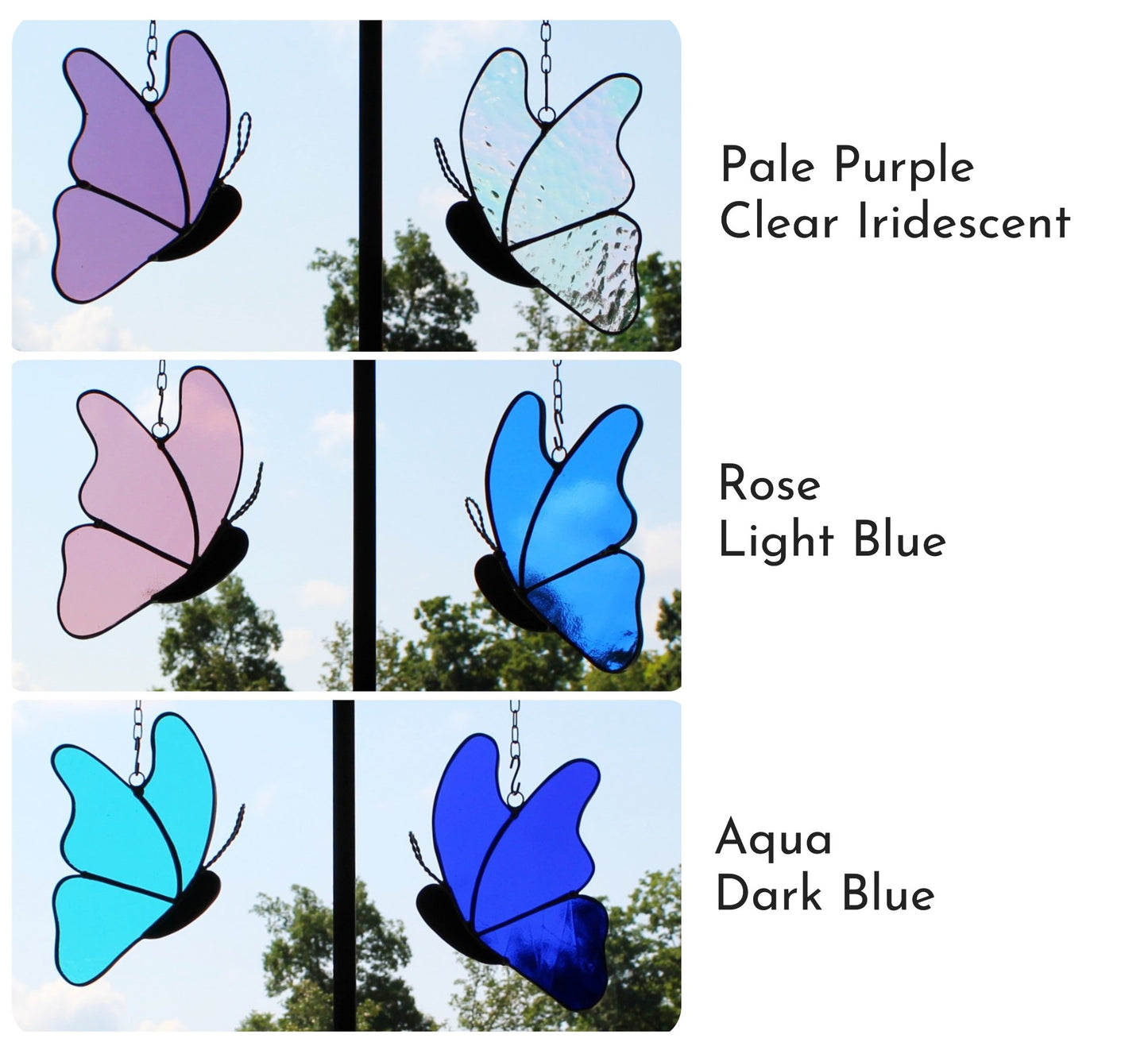 Glass Wings Flutter - Artisan Stained Glass Suncatcher.