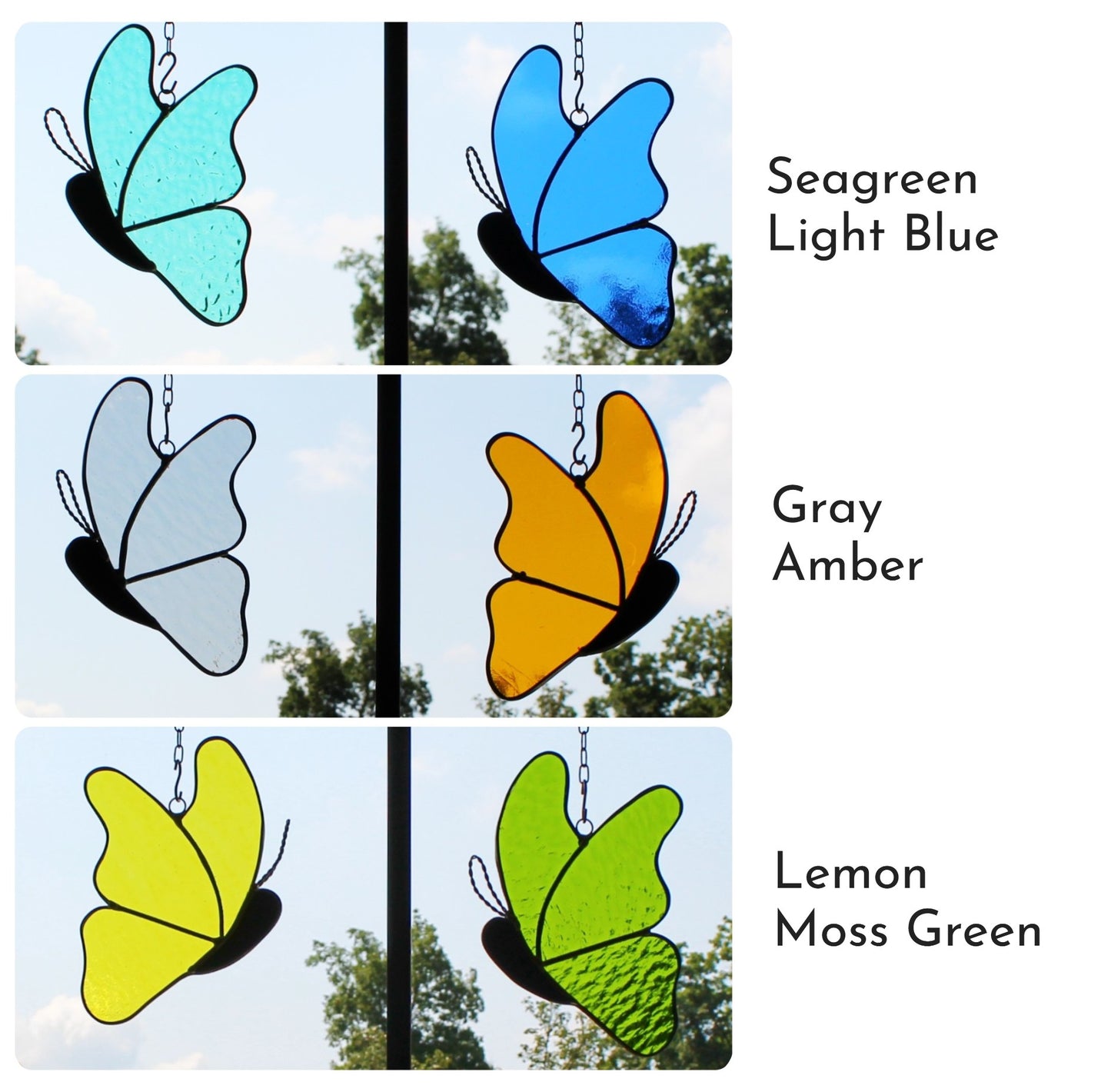 Glass Wings Flutter - Artisan Stained Glass Suncatcher.