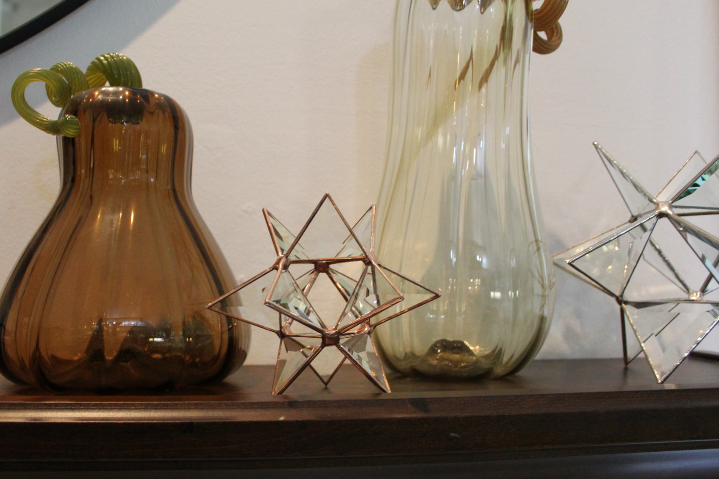 Glass Star table centerpiece decoration. Wedding home & holiday decor. Moravian Stars.