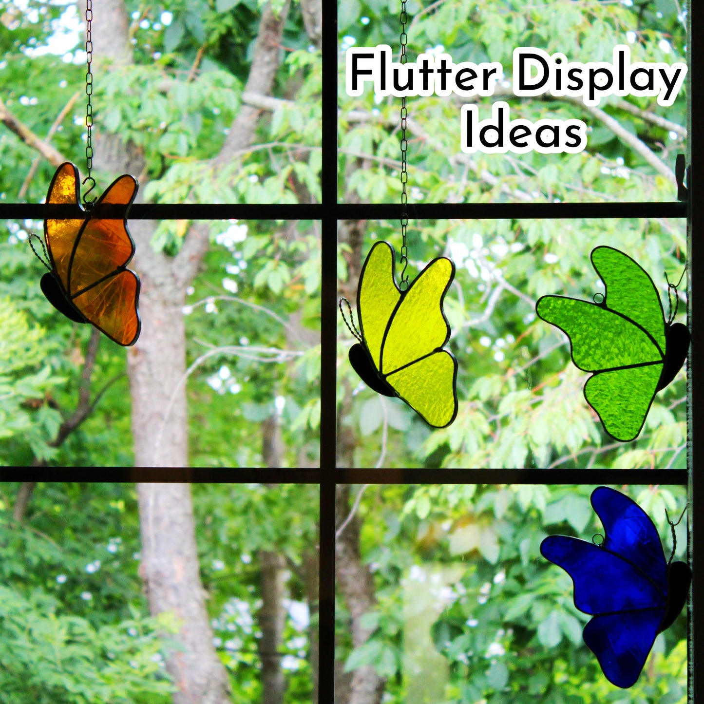 Glass Wings Flutter - Artisan Stained Glass Suncatcher.