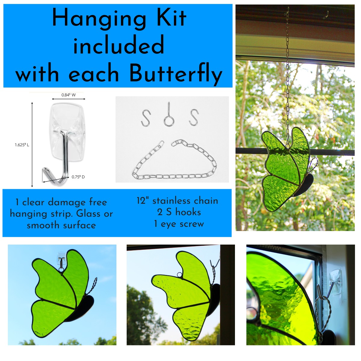 Glass Wings Flutter - Artisan Stained Glass Suncatcher.