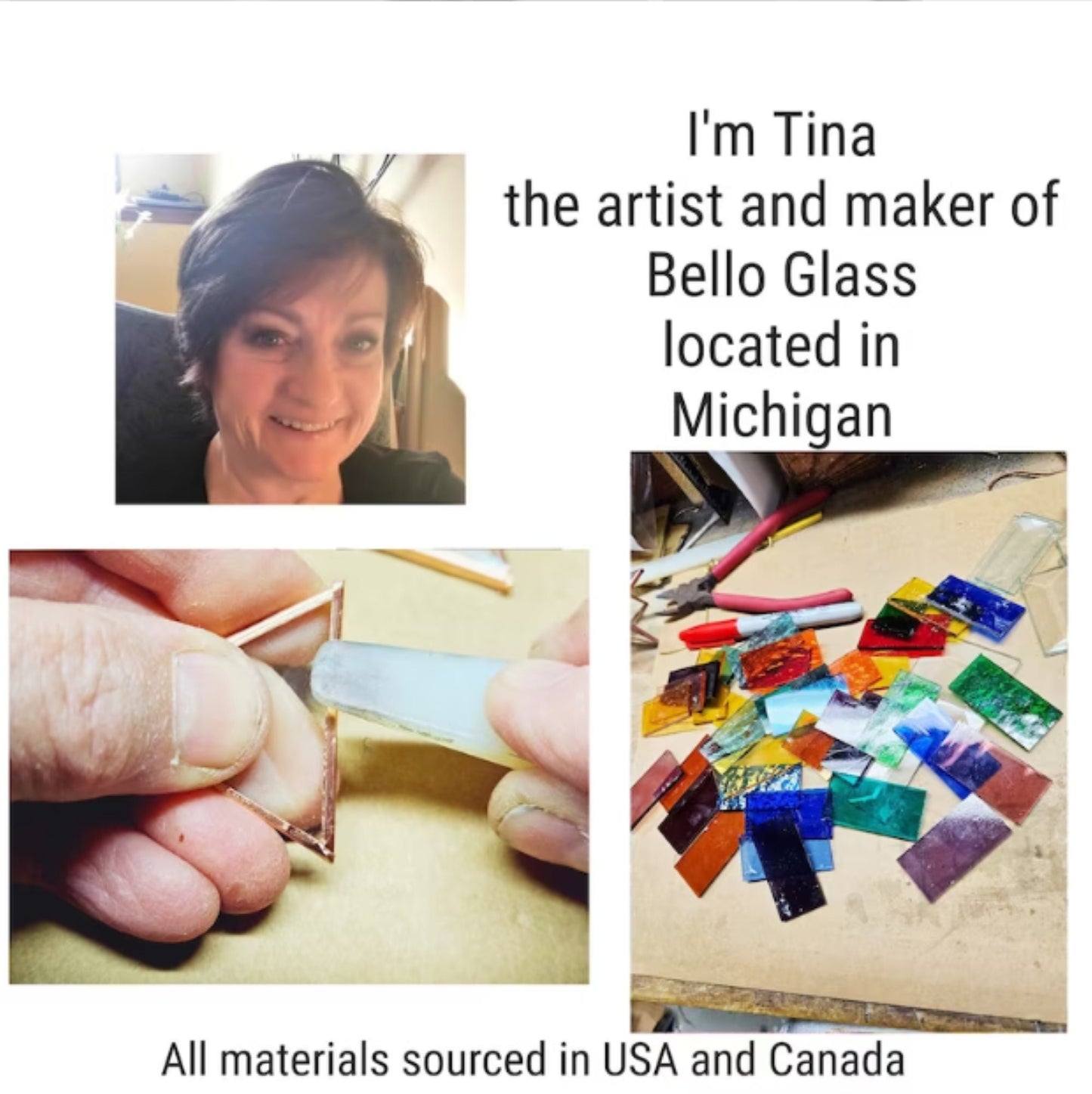 Tall Glass Garden Sentry Stake. 44” copper framed statement yard décor. Greens & Sunshine.