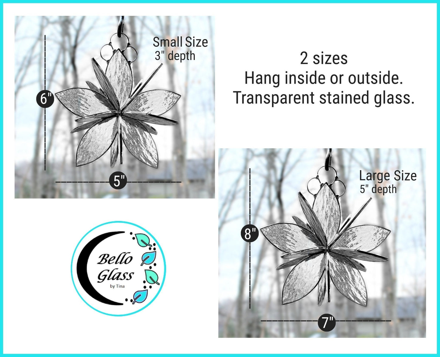 Stained glass hanging flower suncatcher. Garden & Home decor. Jewel colors.