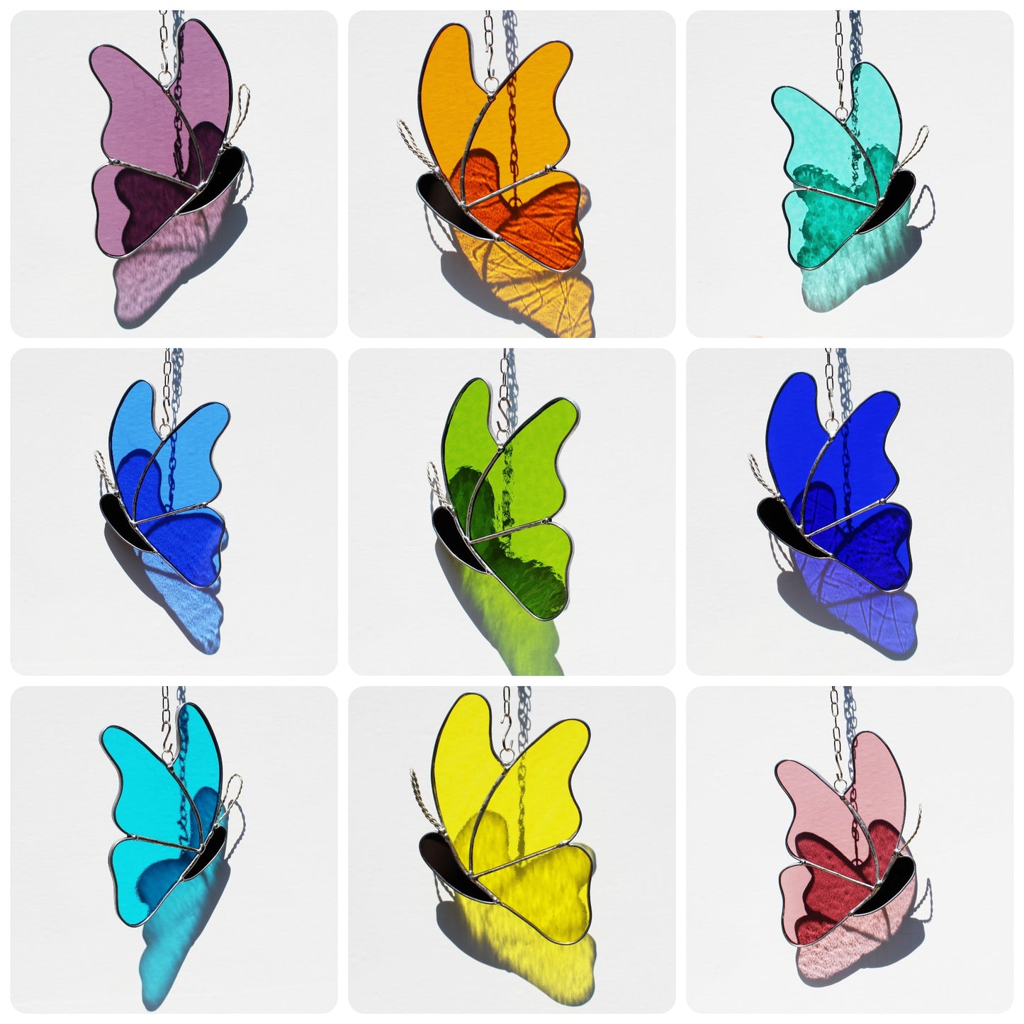 Glass Wings Flutter - Artisan Stained Glass Suncatcher.
