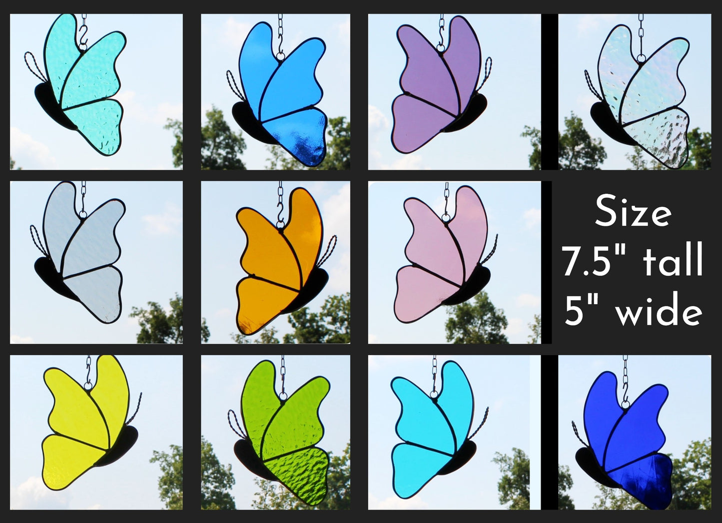 Glass Wings Flutter - Artisan Stained Glass Suncatcher.