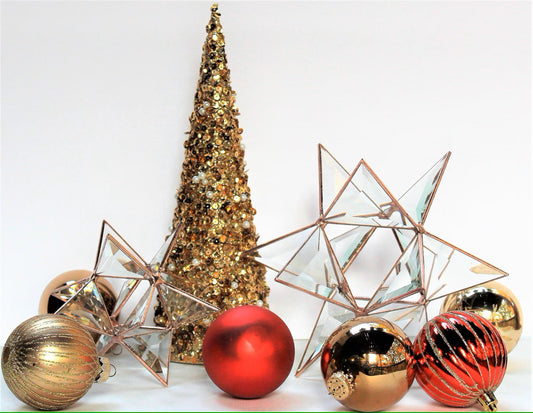 Glass Star table centerpiece decoration. Wedding home & holiday decor. Moravian Stars.